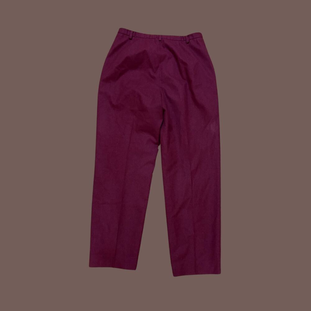 Vintage Pendleton Women’s Burgundy 100% Virgin Wool Trousers Size 14 - Picture 4 of 5
